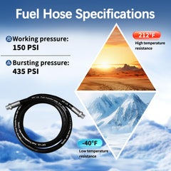 Togsher fuel transfer hose male NPT fittings ensure quick, secure connections.