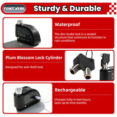 TOKCKYBL 5ft reminder cable and helmet lock secure gear.