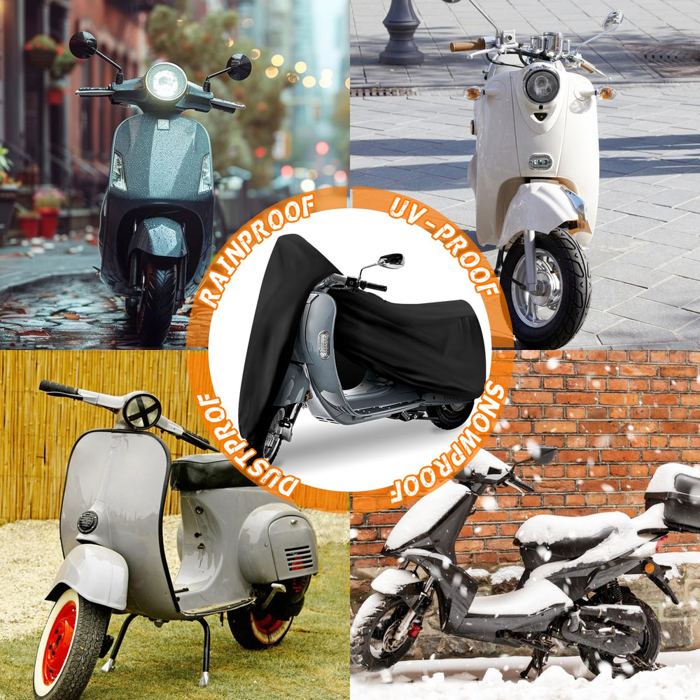 TOKEPT Scooter Cover in black offers outdoor protection and easy storage.