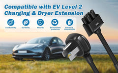 Portable TOKREAL NEMA14-50 adapter for on-the-go charging setups.