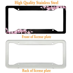 Gift-ready Tomalillin cherry blossom license frame set of two