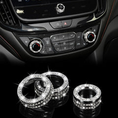 TOMALL Bling AC knob cover on Equinox adds luxury sparkle and easy grip.