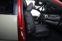Tomatoman Tacoma seat covers full set in black provide complete interior protection.