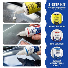 TONBEEN level-2 medium compound targets moderate scratches on plexiglass.