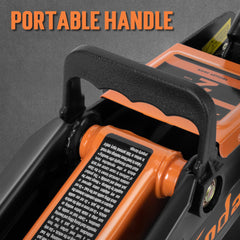 TONDA floor jack uses heavy-duty steel construction for durability
