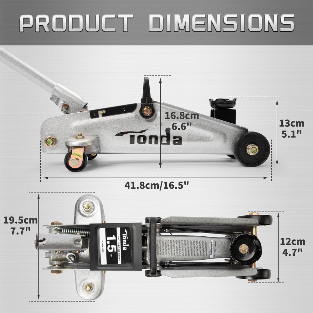 TONDA floor jack silver maximum-lift-11-8-in supports more tire service.