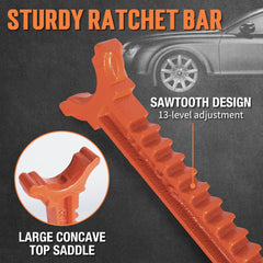 TONDA jack stands feature a large saddle and base for stability.