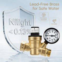 TONDA lead-free brass regulator ensures clean drinking water and durable RV hookup.