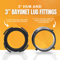 TonGass 3-inch slip hub supports reliable ABS or PVC glue joints.