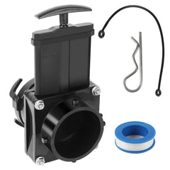 TonGass 3-inch RV waste valve body with handle for secure operation.