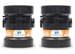 TonGass rotating pipe adapter for RV waste connections enables quick hookups.