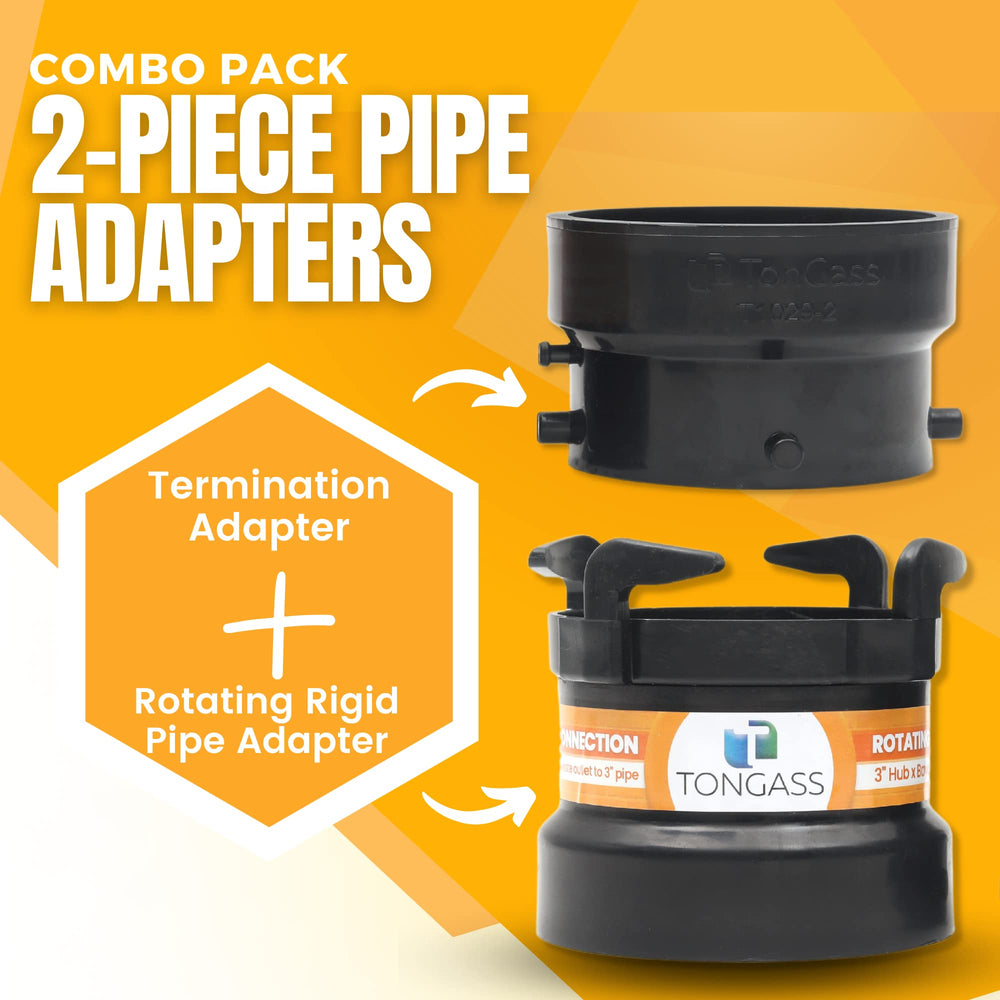 TonGass combo pack termination adapter designed for reliable sewer hose terminations.