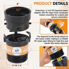 TonGass hose extension component adds reach while maintaining a strong seal
