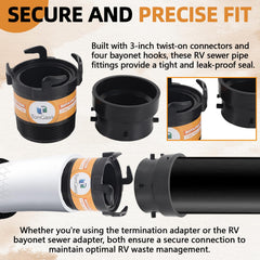 TonGass ABS plastic pipe fitting provides durable RV sewer hardware