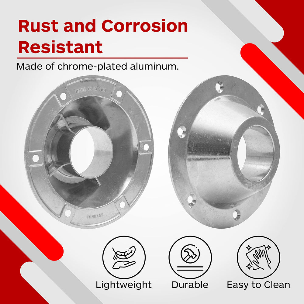 TonGass chrome base includes six long and six short screws for complete mounting.