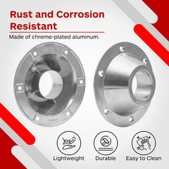TonGass chrome base includes six long and six short screws for complete mounting.