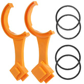 TonGass two-pack orange RV sewer wrench for secure cap connections.