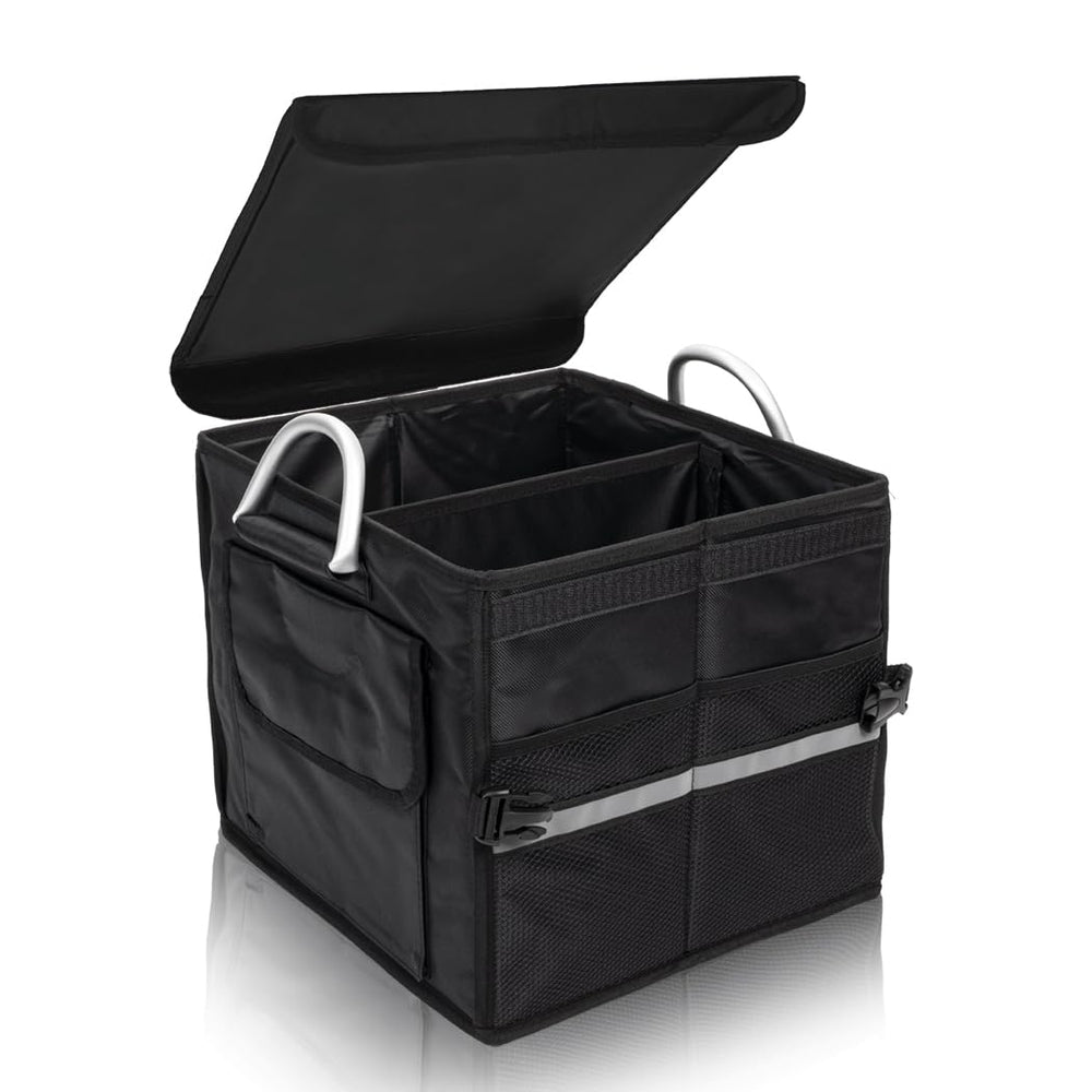 Tongketec Small Trunk Organizer with Lid keeps car clutter tidy and items protected.