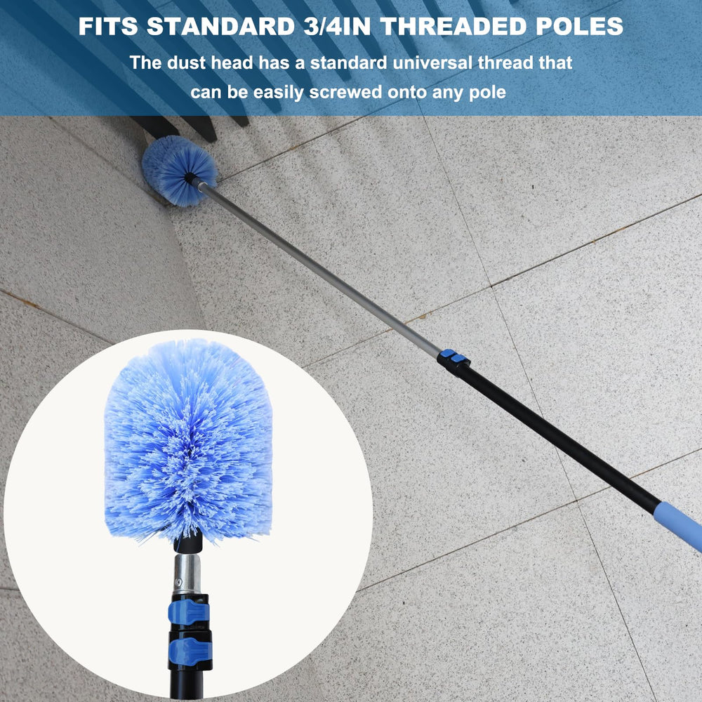 Tonmp cobweb duster fits standard 3/4 inch poles for versatile use