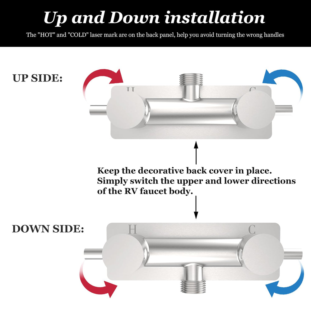 TONNY brushed-nickel finish complements RV interiors with an elegant, low-maintenance option.