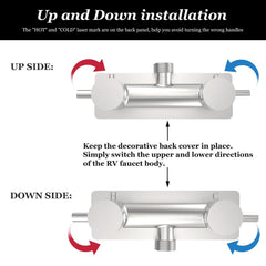 TONNY brushed-nickel finish complements RV interiors with an elegant, low-maintenance option.