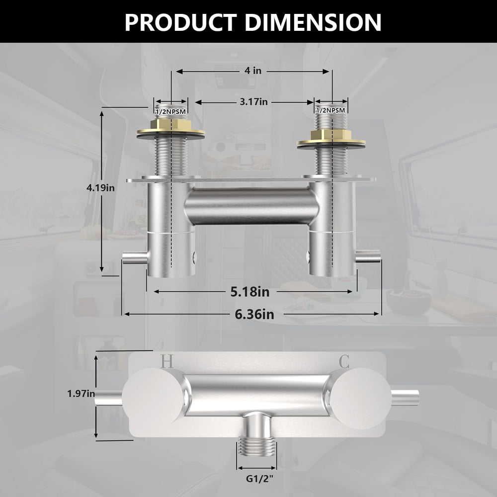 TONNY compact 4-inch design fits small RV showers while maintaining full functionality.