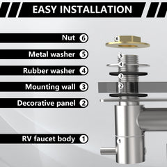 TONNY easy-installation faucet reduces plumbing hassle with simple tool-free setup.