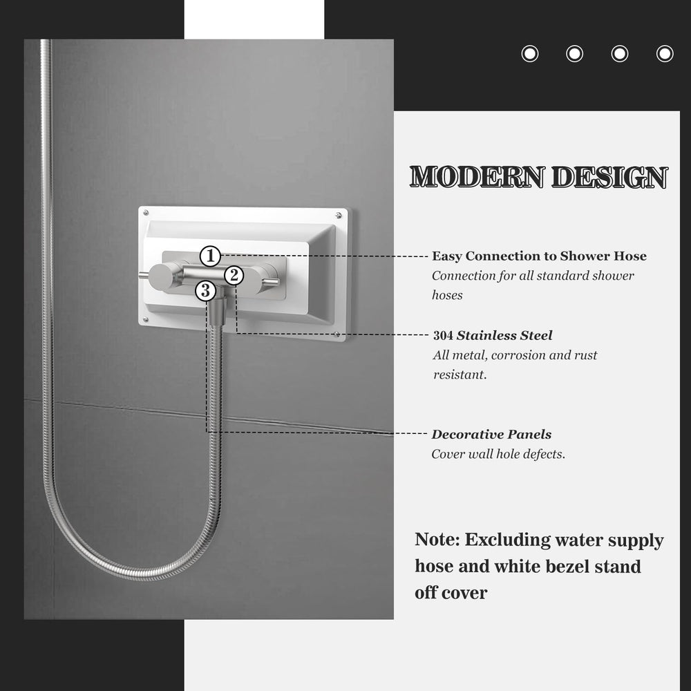 TONNY RV shower faucet downward outlet design eases water flow in compact shower stalls.