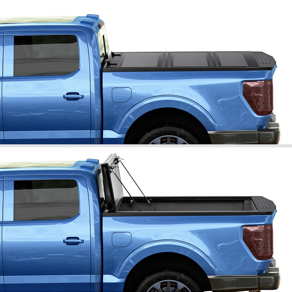 Tono King flip-up tonneau on Ford F-150 enabling quick bed access