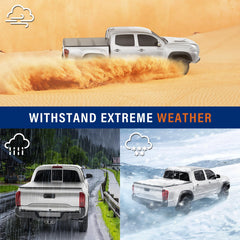Aerodynamic silhouette of the Tono King tri-fold tonneau cover on a pickup.
