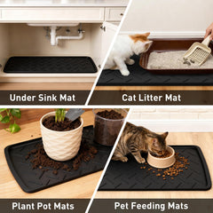 TonTool multi-purpose mat supports pet bowls and litter boxes without shifting