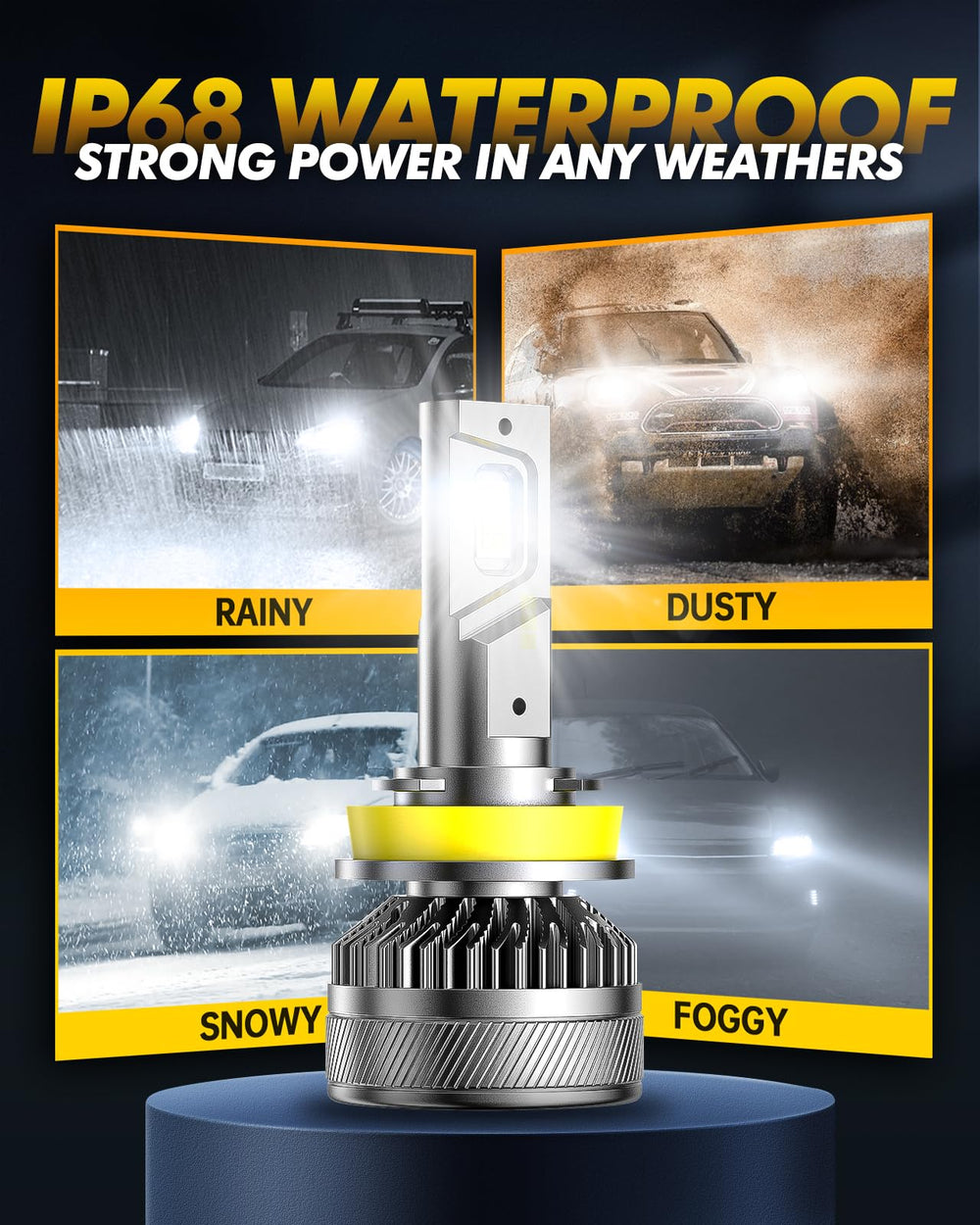 Tonuslign quick-install H11 bulb enables fast upgrade with no wiring.