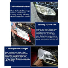 TONZACK sandpaper set smooths scratches for clear headlights.