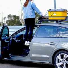 TOOENJOY roof-loading door step simplifies lifting cargo onto the rack