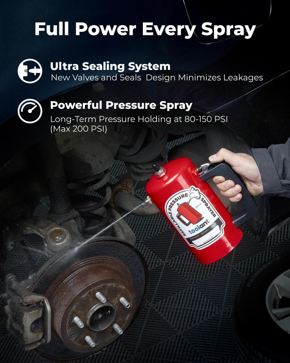 Toolant dual-nozzle setup enables fast rinsing and precise mist coverage.