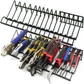 ToolAssort plier organizer rack, front view, accessible and orderly.