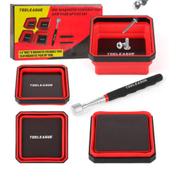 TOOLEAGUE collapsible magnetic tray folded for compact storage and organization