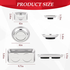 TOOLEAGUE 6-inch round magnetic bowls organize fasteners at the workbench.