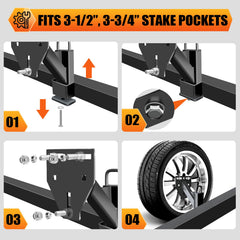 toolhoper stake pocket spare tire mount supports up to 150 pounds for safe travel