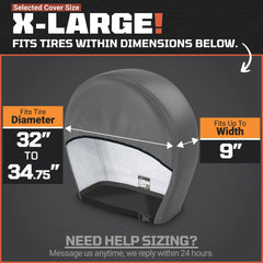 TOOLTROOPERS TIRESHIELD PRO on a truck tire provides year-round protection.