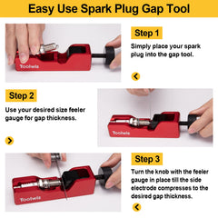 Durable 65 Mn steel feeler gauge behind Toolwiz gap tool.
