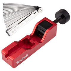 Toolwiz spark plug gap tool with 32-blade gauge for precise gaps.