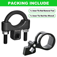 Teeth grip on Toolwiz inner tie rod tool during operation