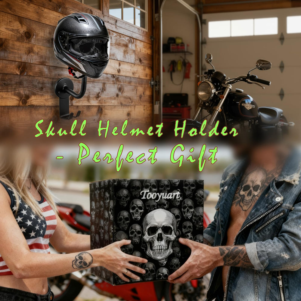 Tooyuart helmet hanger with dual hooks for coats and keys