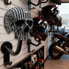 Tooyuart resin skull decor helmet holder as a display piece