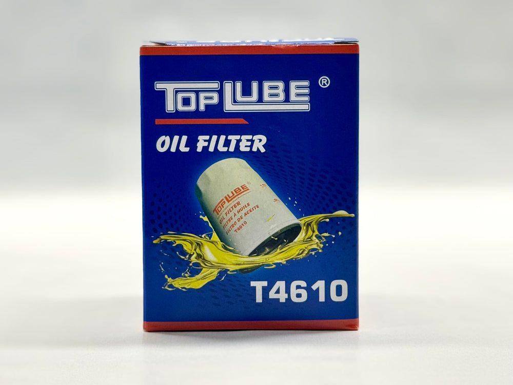 Top Lube T4610 oil filter with rubber gasket seals securely for leak prevention.
