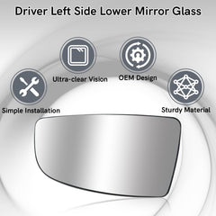 TOP-MAX driver-side mirror glass assembly enables quick, tool-free installation.