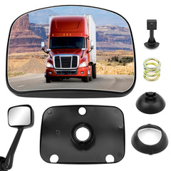 Top-Max hood mirror glass passenger-side with convex view for wider field of vision.