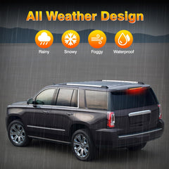 TOP-MAX LED light on vehicle; durable rear assembly withstands rain and snow.
