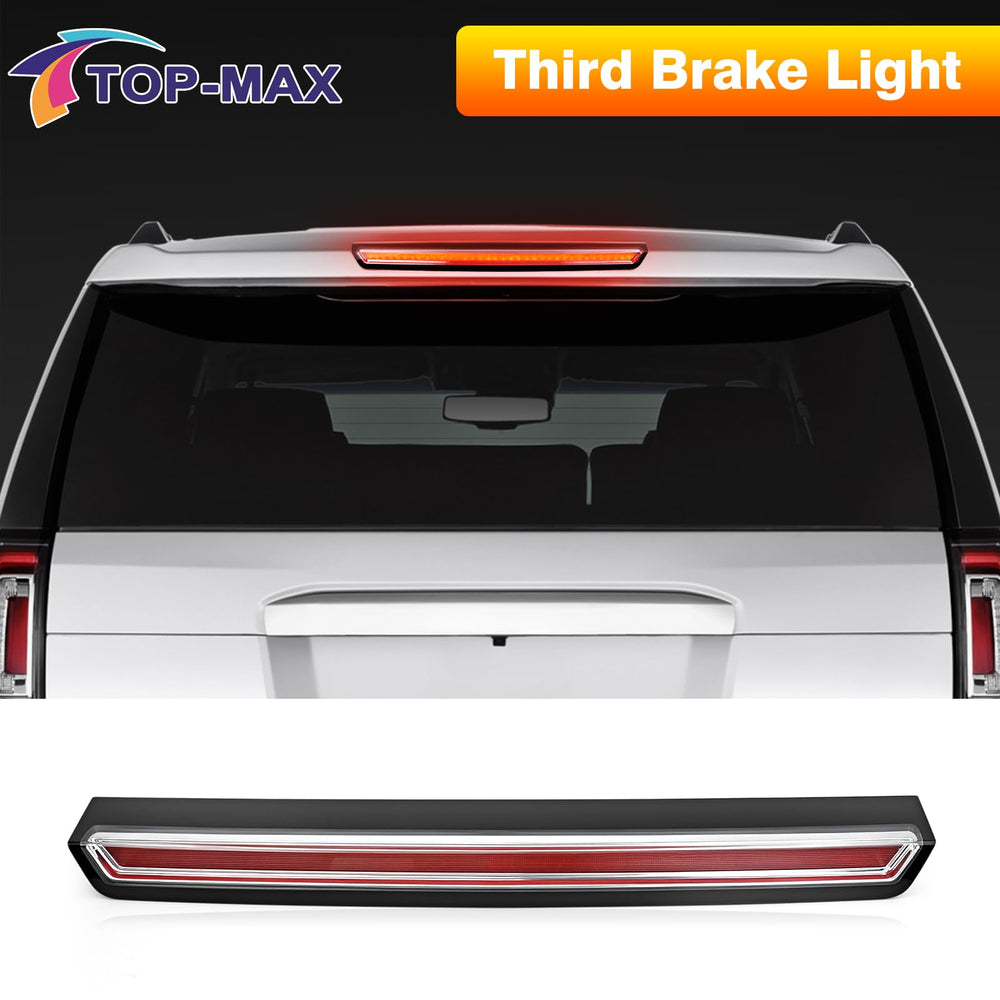 TOP-MAX LED high mount stop light installed; plug-and-play replacement with identical appearance.